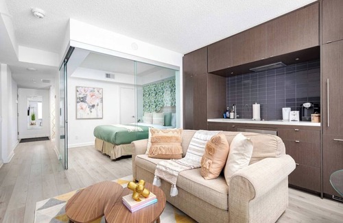 Bloor-Yorkville Apartment | Executive Yorkville Stay Glam Vanity Mirror | Parking Available