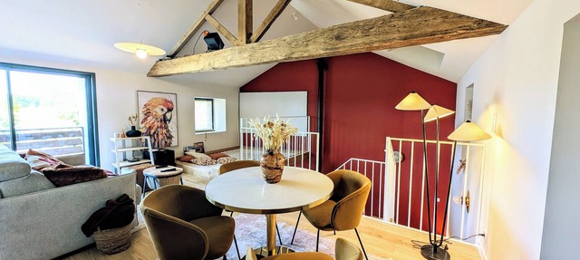 Architect loft with private Jacuzzi - Home cinema - large hammock in Monnières